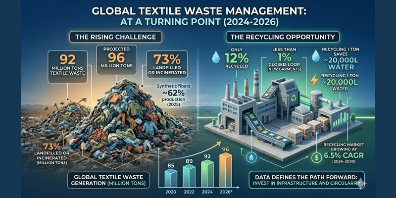92M Tons of Textile Waste: 2026 Statistics, Costs & Recycling Insights